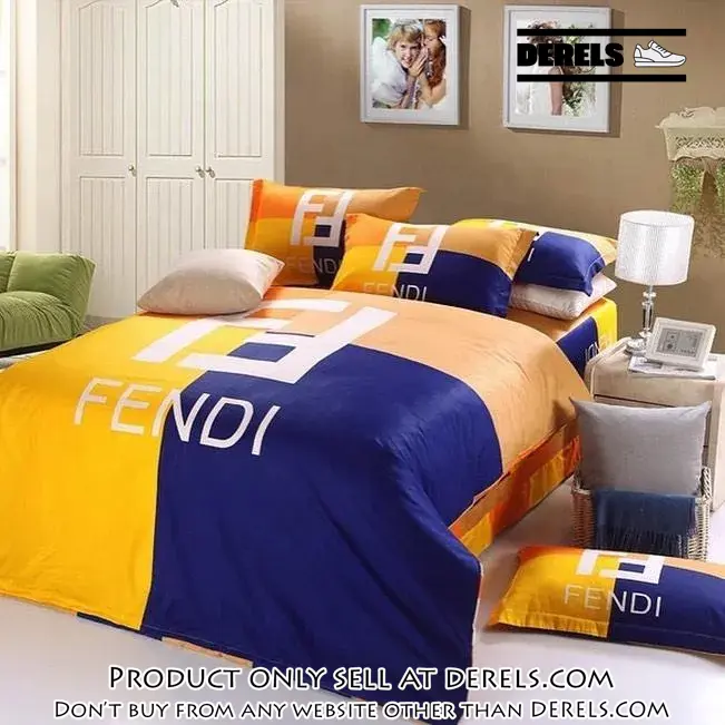 Fendi logo luxury brand highend bedding set home decor dr1251446